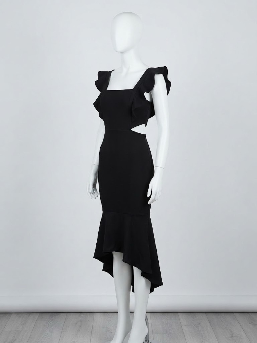 Petal & Pup Black High-Low Ruffle Dress